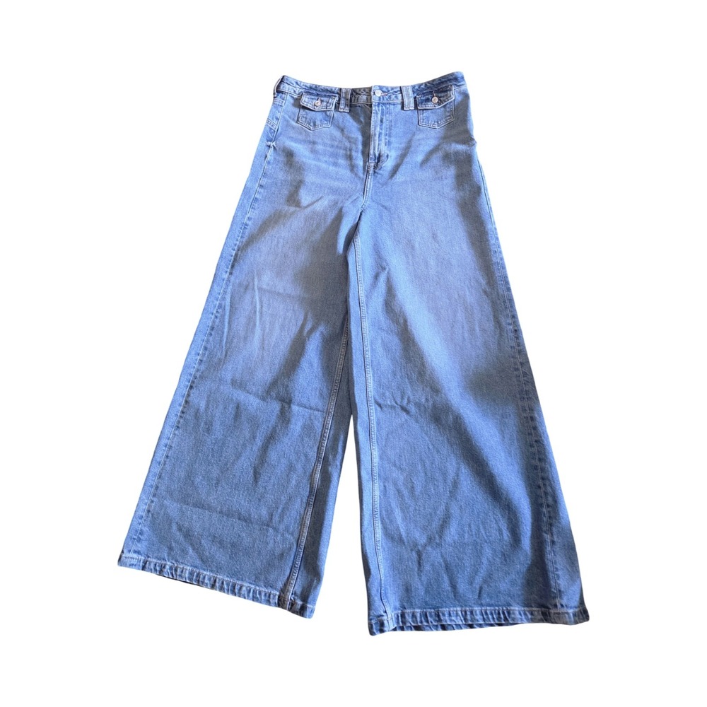 NWT FP We The Free Kellee High Rise Palazzo Wide Leg Jeans Light Wash 33